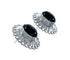 Genuine Sterling Silver Onyx Concho Post Earrings JX129764